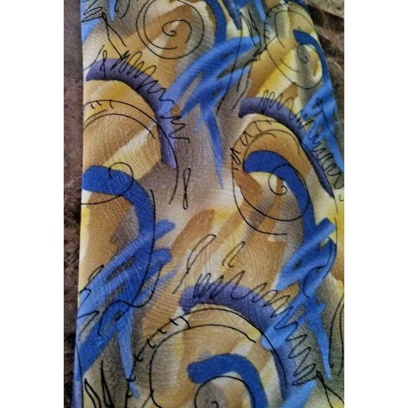 Jerry Garcia Tie Yellow 100% Silk Snail Garden Collection 14 - Picture 1 of 4